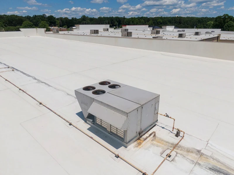 White commercial roof
