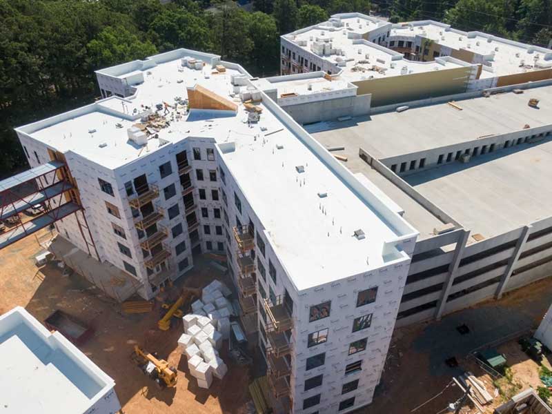 White commercial roof