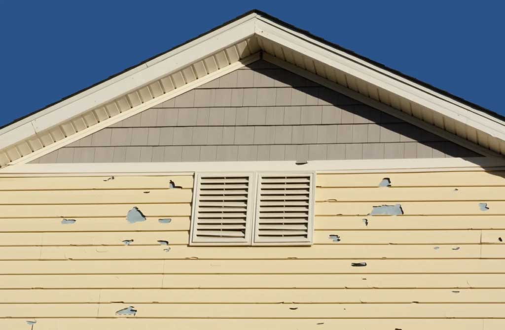 A house with damage siding
