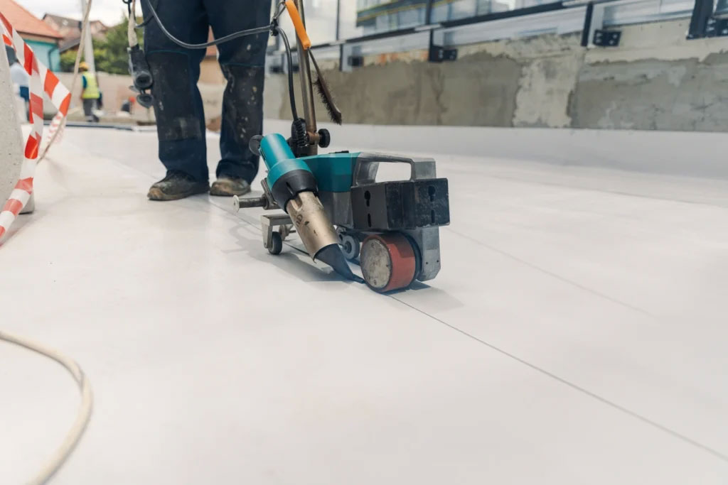 installing TPO on the roof