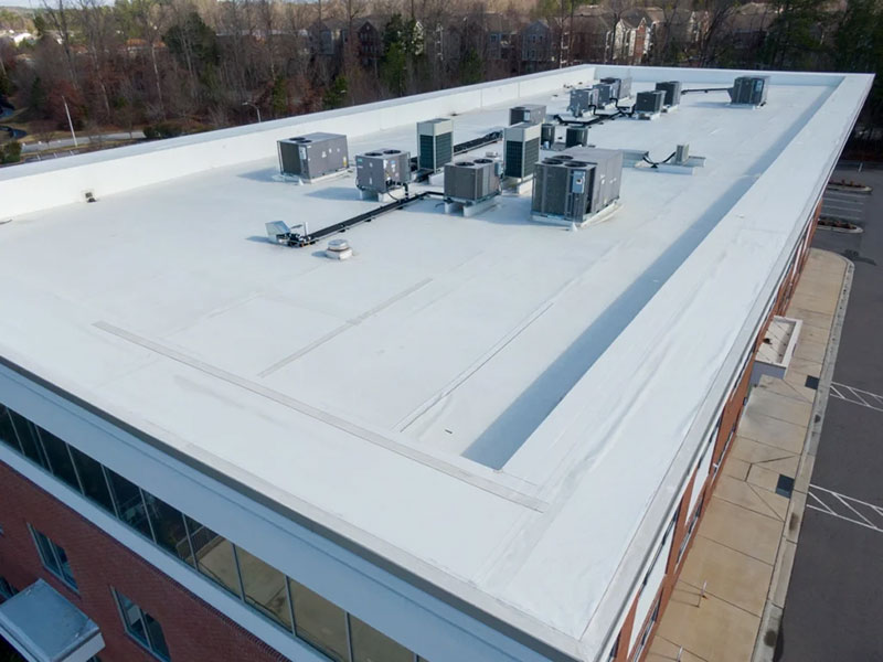 White commercial roof