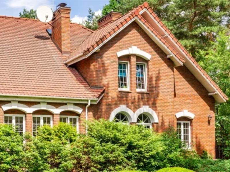 Large steep roof after replacement completion