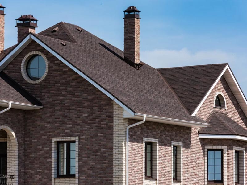 Large residential roof with new shingles