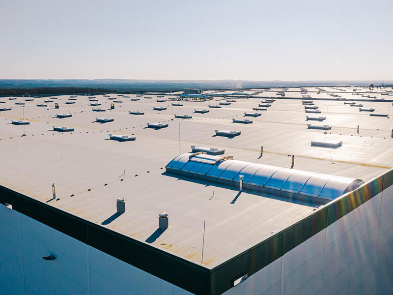 Warehouse drone view