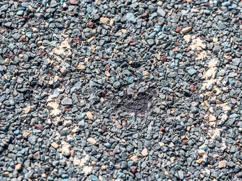 Close up view of Hail Damage
