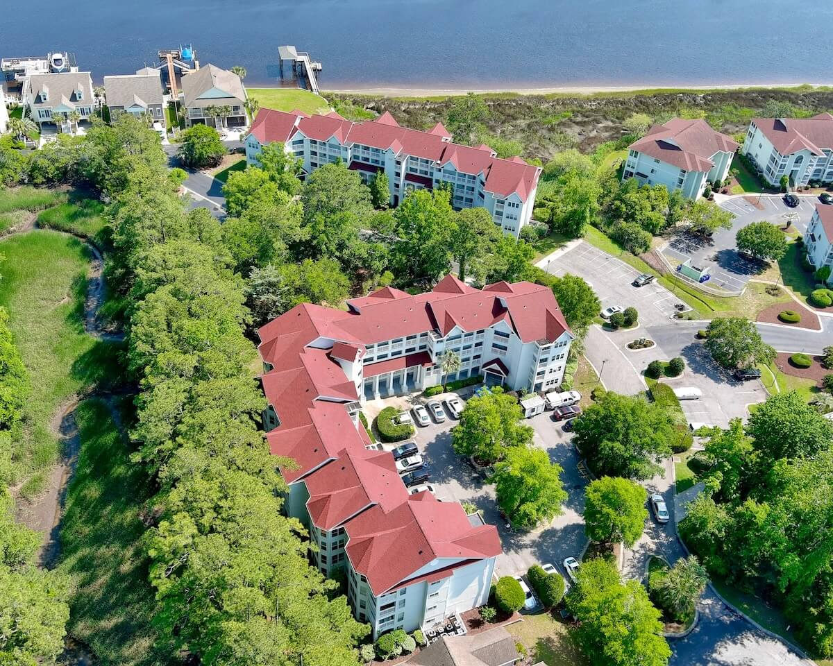 aerial view of community living HOA