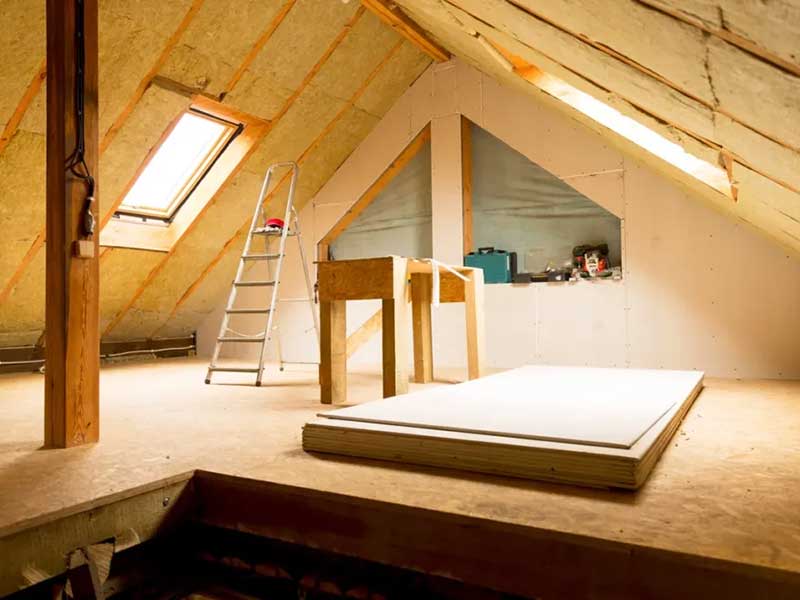 An insulated attic