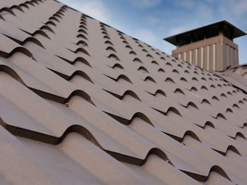 brown metal shingles
