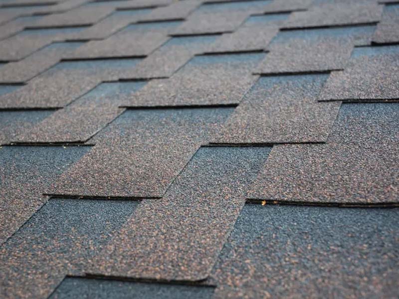 close up on architectural shingles