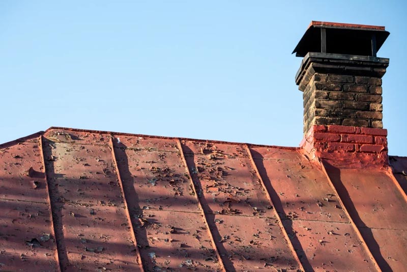 Dirty metal roof