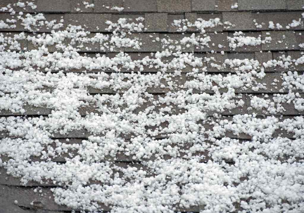 Hails on a roof after a hail strom