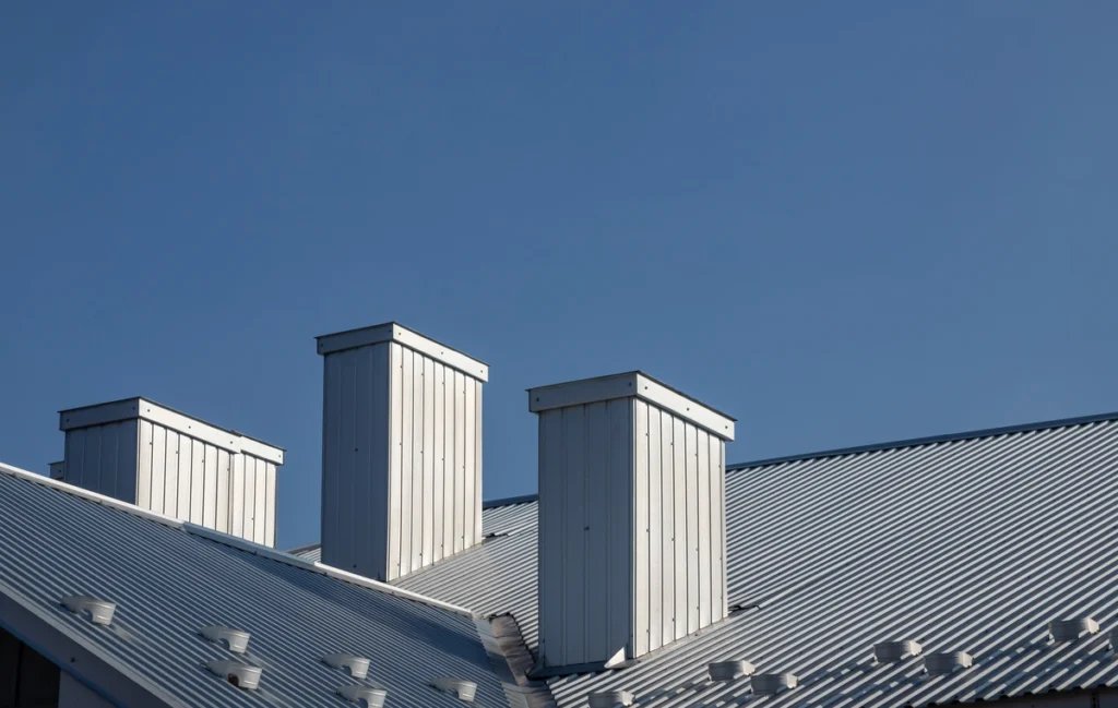 Metal Chimney on a metal roof