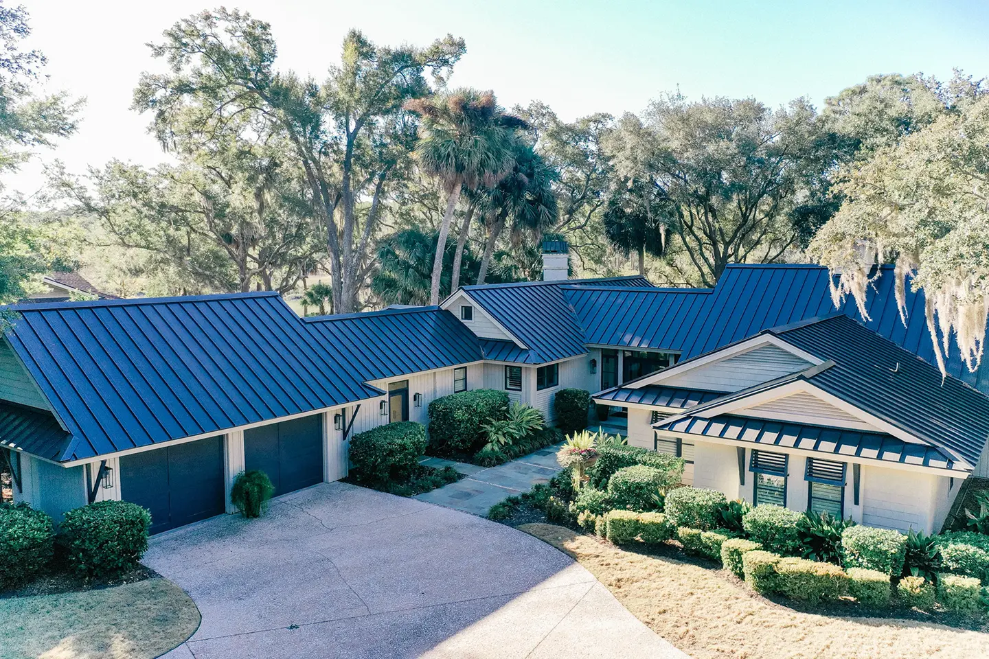 new metal roof on residential home