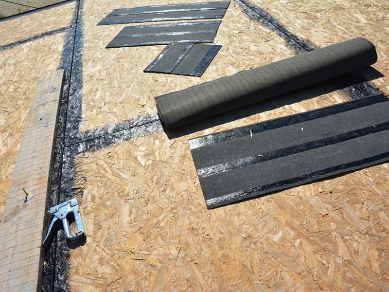roof sheathing and underlayment rolls