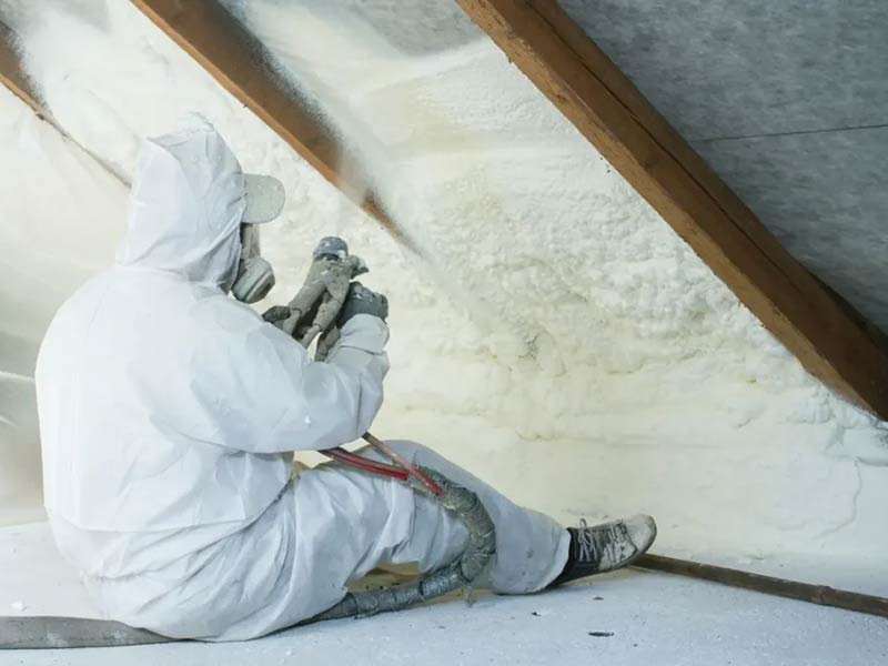 Spray foam roofing